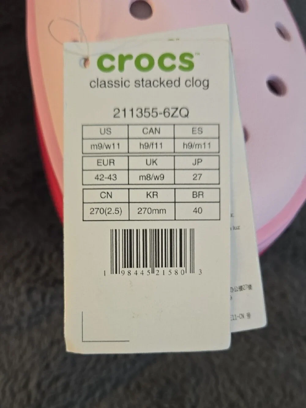 CROCS Light Pink Unisex Crocs with Pink Trim